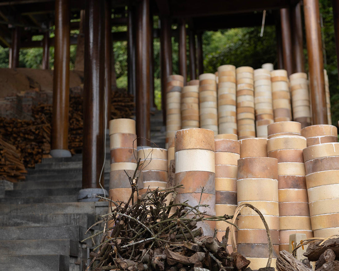 A real-life photo capturing the authentic Ou Kiln site, the historical birthplace of Chinese celadon pottery and traditional chinese celadon teaware