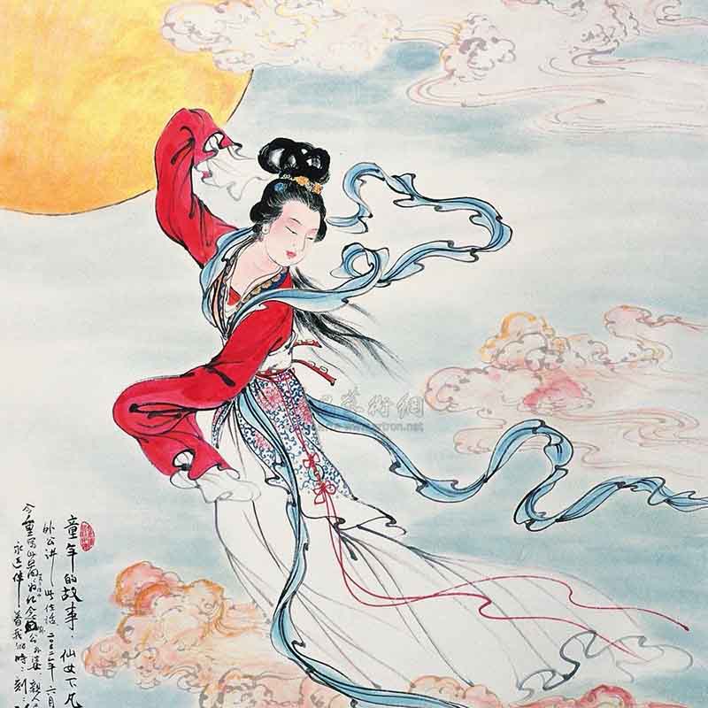 Dunhuang Mogao Grottoes mural of Flying Apsaras, featuring elegant sky dancers with flowing ribbons, symbolizing timeless beauty and inspiration behind the hand-painted teaware collection.