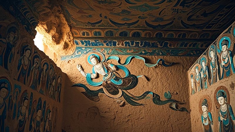 Dunhuang Flying Apsaras Teaware – Hand-Painted Sky Dancers Tea Set | Eternal Flight Collection