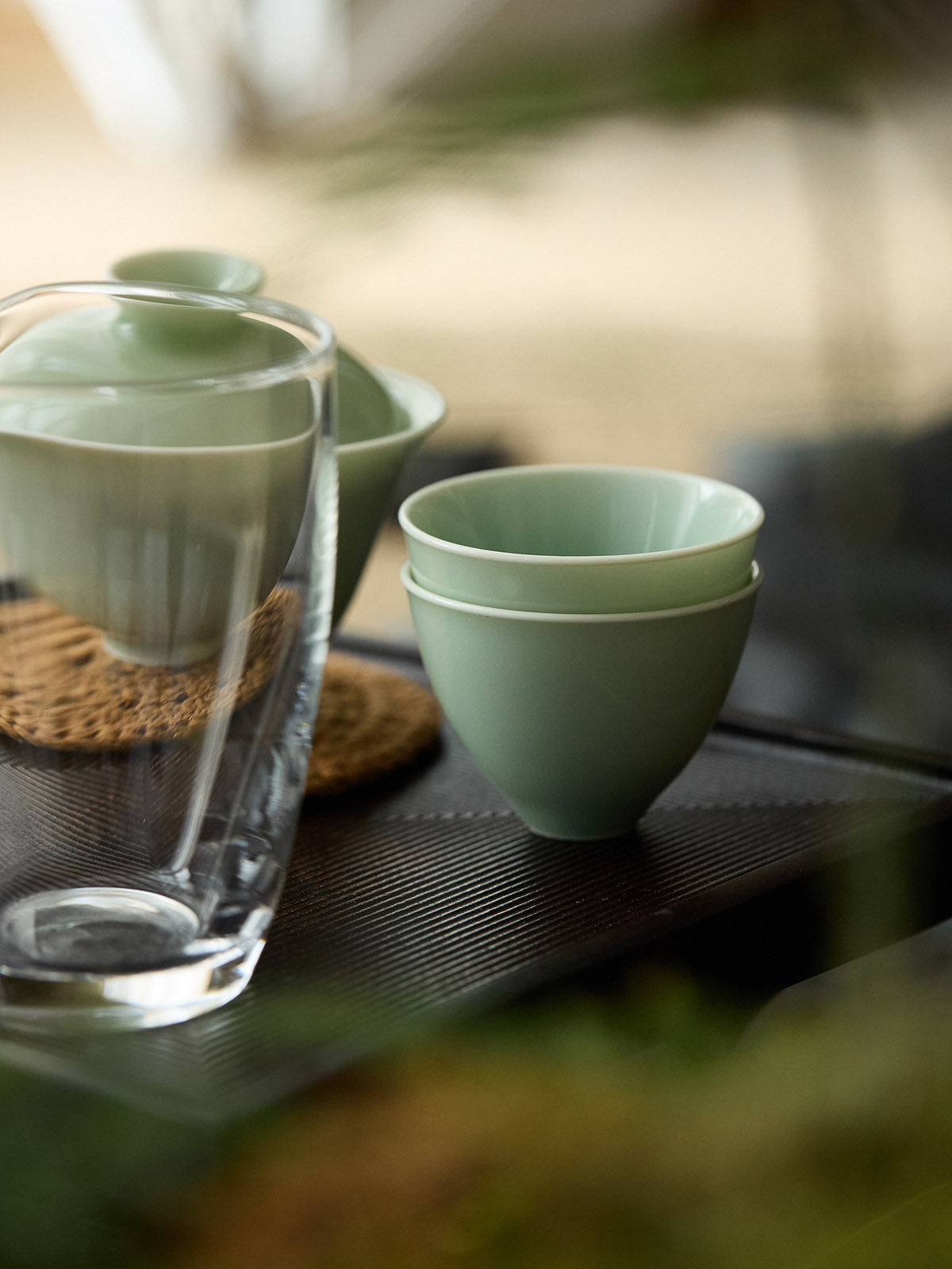 celadon teacup handmade chinese tea cup crackle glaze gongfu tea cup