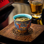 Hand-Hammered Textured Cloisonné "Kui Dragon" Master's Tea Cup - Rouseclay