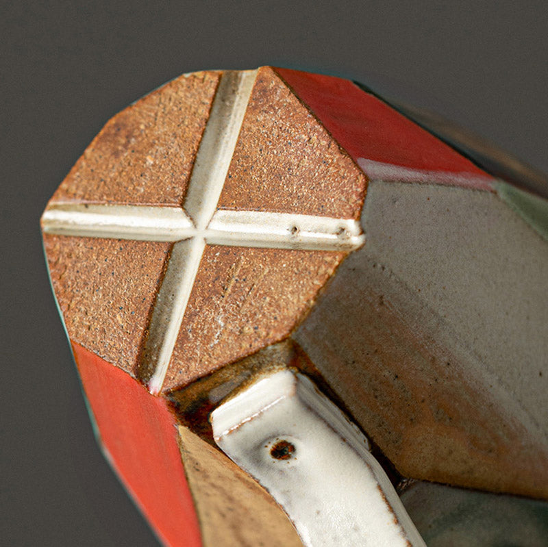 Hand-Faceted Coffee Mug in Dunhuang Color Palette - Rouseclay