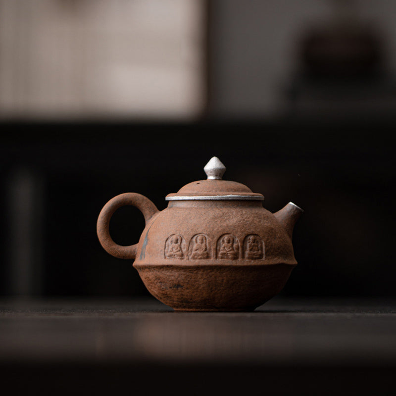 Dunhuang Aged Rock Clay Coarse Pottery Teapot Handcrafted - Rouseclay