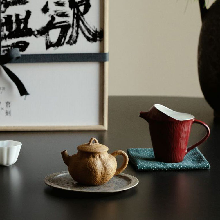 Golden-Flecked Zisha Clay Fully Handcrafted Teapot - Rouseclay