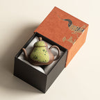 Hand-Painted Yellow Chrysanthemum Coarse Pottery Pear-Shaped Teapot - Rouseclay