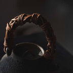 Wood-Fired Rattan-Wrapped Arch Handle Pottery pure Handcrafted - Rouseclay