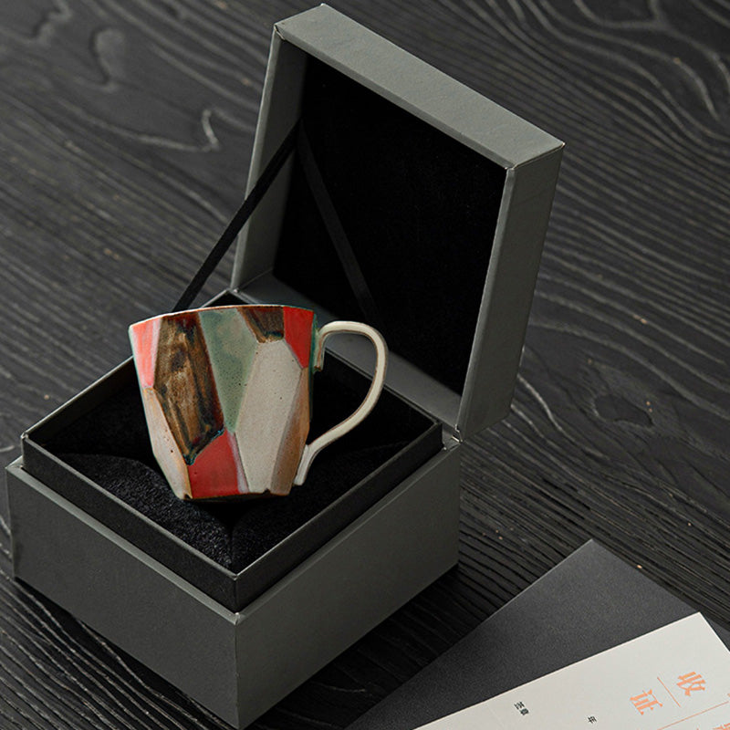 Hand-Faceted Coffee Mug in Dunhuang Color Palette - Rouseclay