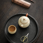 Cream-Glazed Ruyao "Longdan" Teapot with Cultivated Golden Crackle - Rouseclay