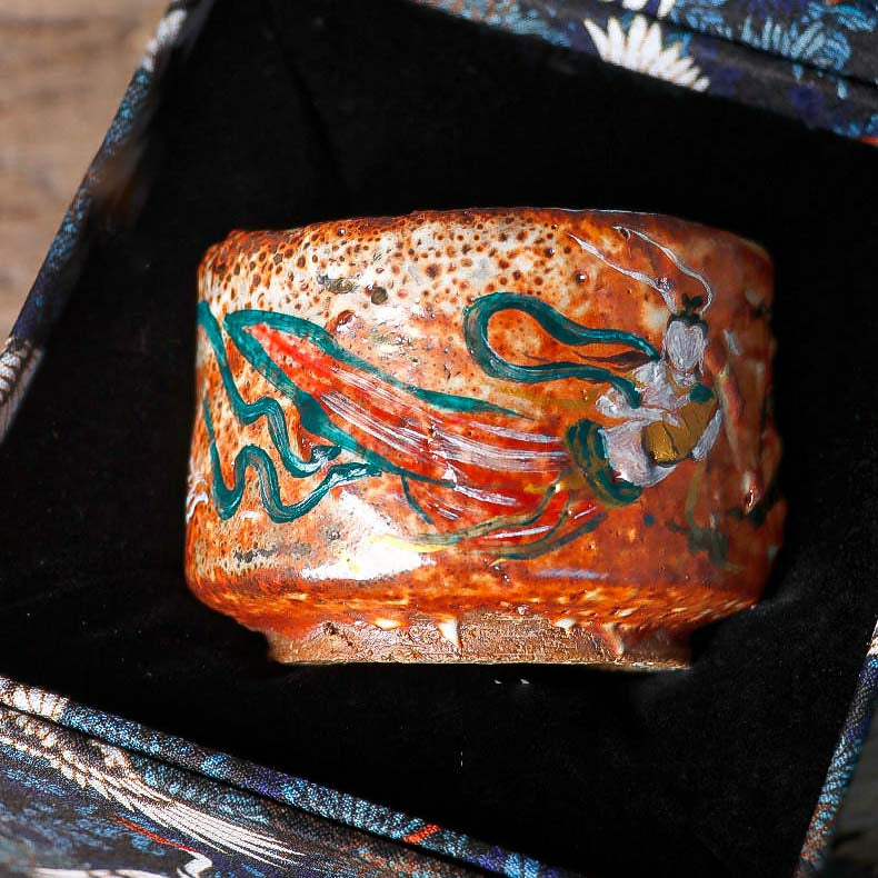 Flying Apsaras Dunhuang Murals Hand-Thrown Tea Cup - Rouseclay