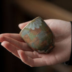 Crackle Glaze Underglaze Hand-Painted Tea Cup - Rouseclay