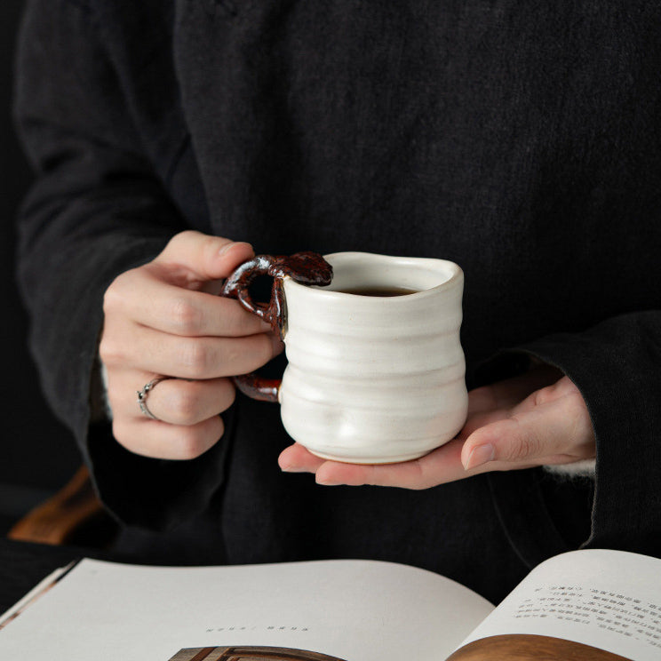 Hand-Sculpted Organic Lingzhi Mushroom Shape Coffee Mug by Master Song - Rouseclay