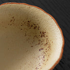 Iron-Spot Porcelain Peony Teacup with Antique Caramel Glaze - Rouseclay