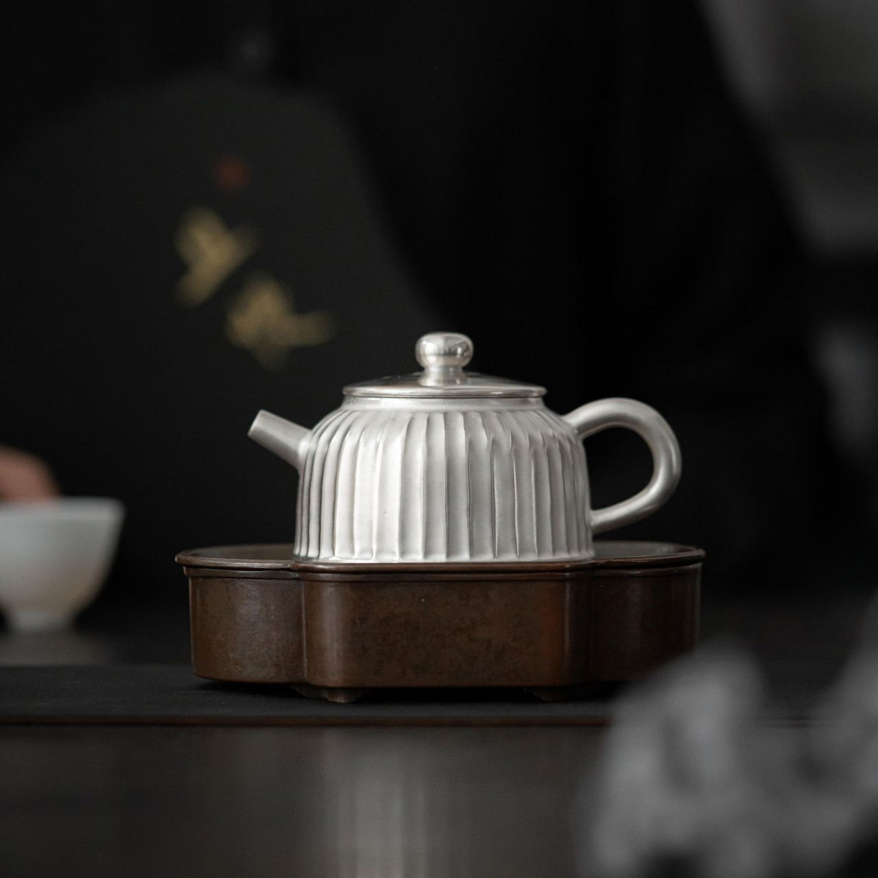 Handmade Gilded Silver Chrysanthemum Petal Teapot - Rouseclay