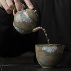 Monet color crackle tea pot - Rouseclay