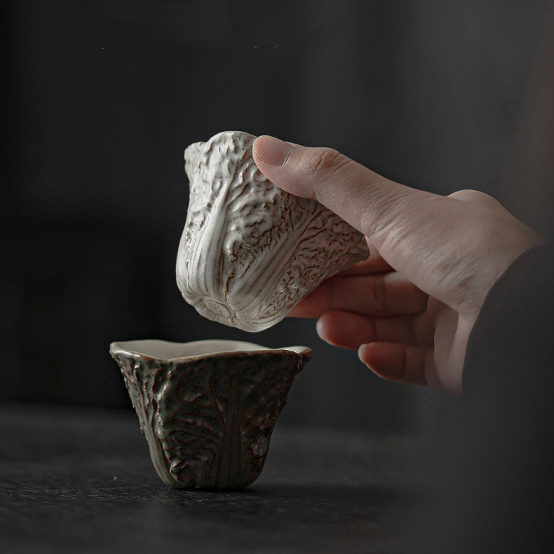 Cabbage Sculpted Cup Handcrafted by Master Su - Rouseclay