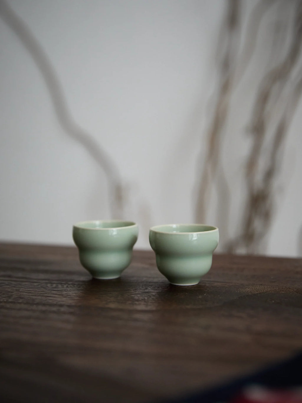 Ouware Handmade with Wood-Fired Gourd-Shaped celadon TeaCup