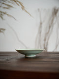 Ouware Chai kiln handmade round plate celadon porcelain teapot stand OOAK