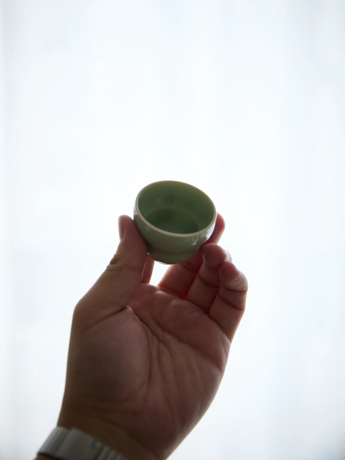 Ouware Handmade with Wood-Fired Gourd-Shaped celadon TeaCup