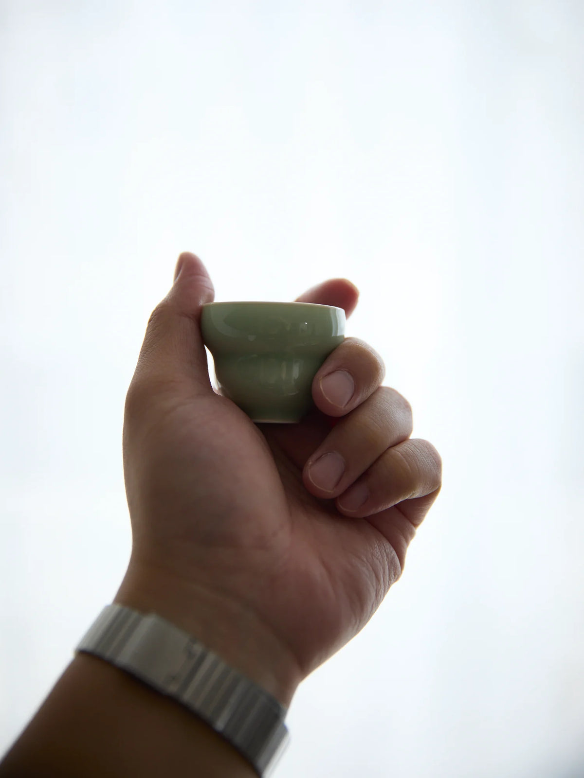 Ouware Handmade with Wood-Fired Gourd-Shaped celadon TeaCup