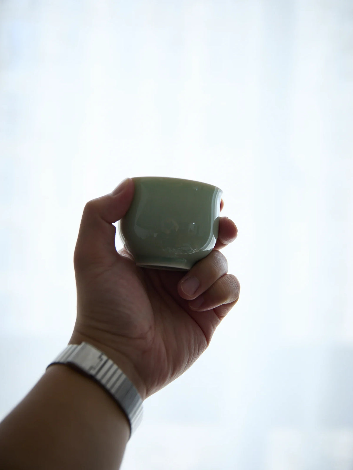 Ou Ware Celadon Arhat / Zen Teacup – Handmade Full-Palm Gongfu Tea Cup