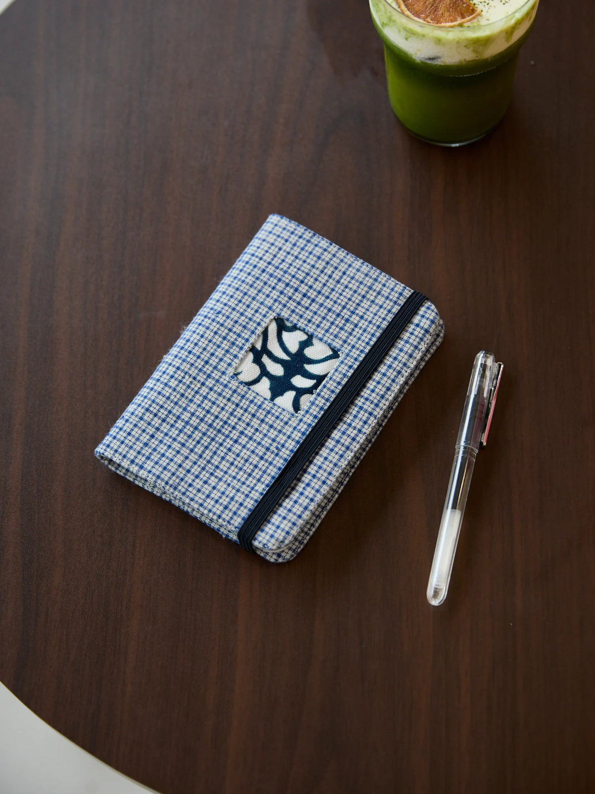 Handmade A6 refillable fabric notebook cover with Lanjiaxie indigo-dyed decorations (including replaceable inserts)