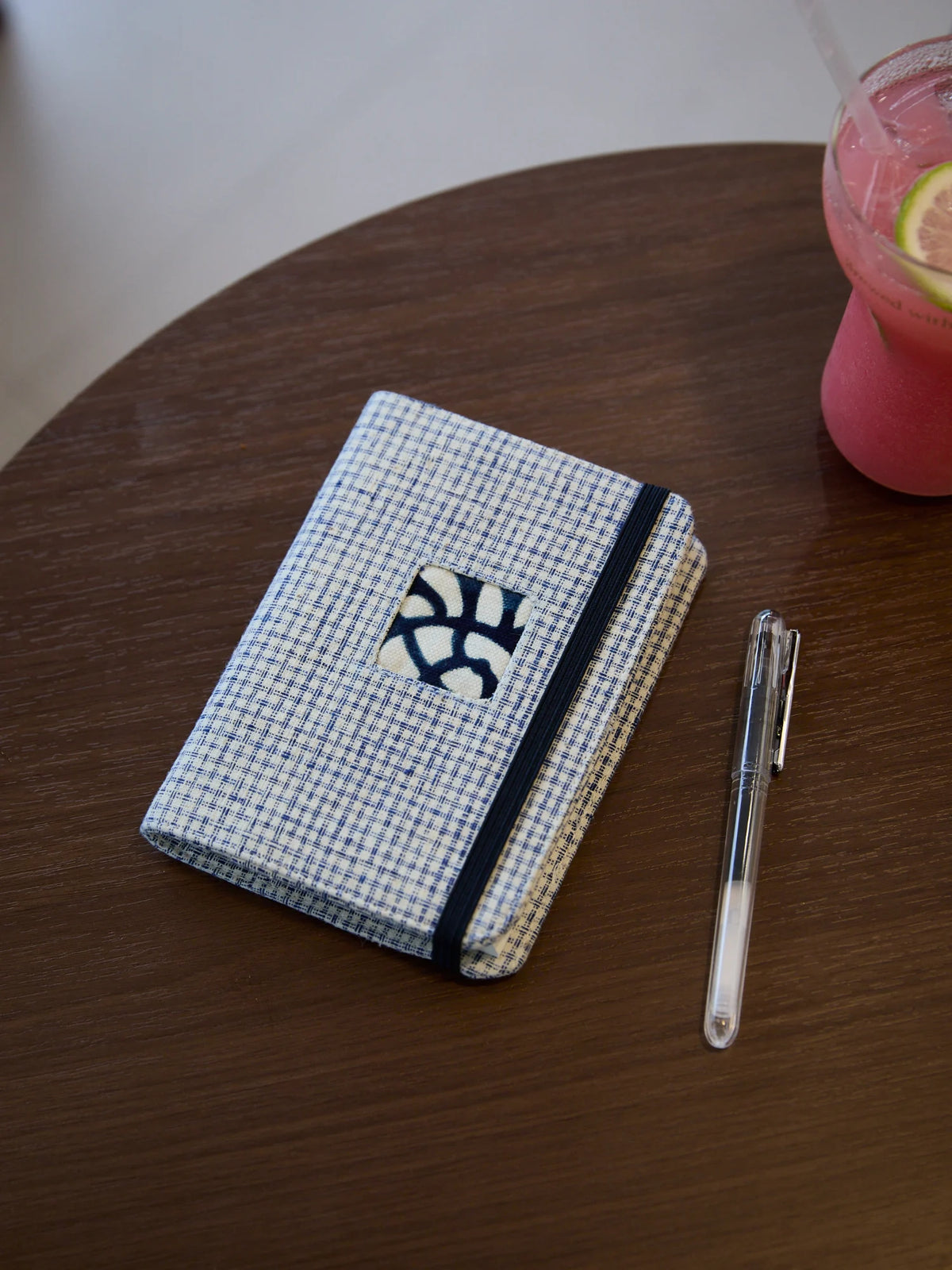 Handmade A6 refillable fabric notebook cover with Lanjiaxie indigo-dyed decorations (including replaceable inserts)