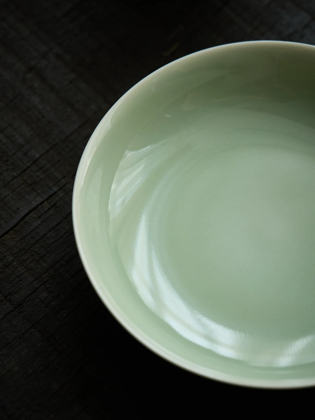 Ouware handmade celadon porcelain Wood-fired Shallow Teapot Stand OOAK