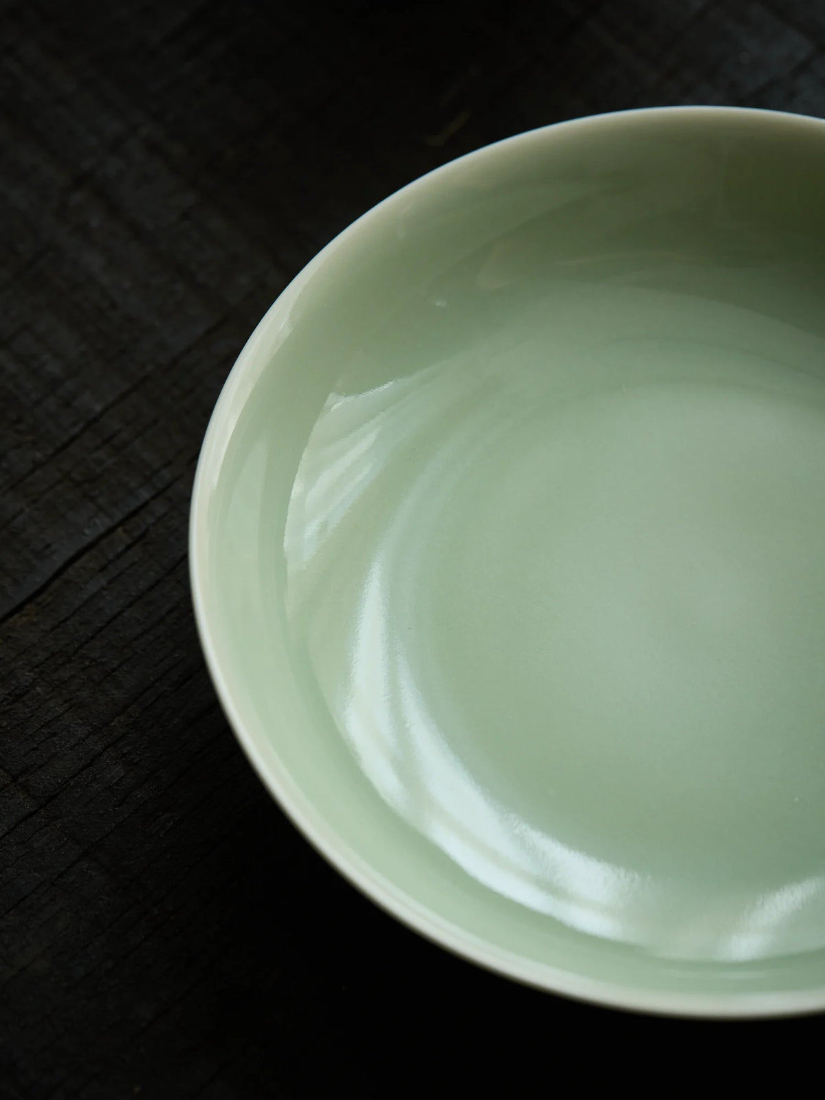 Ouware handmade celadon porcelain Wood-fired Shallow Teapot Stand OOAK