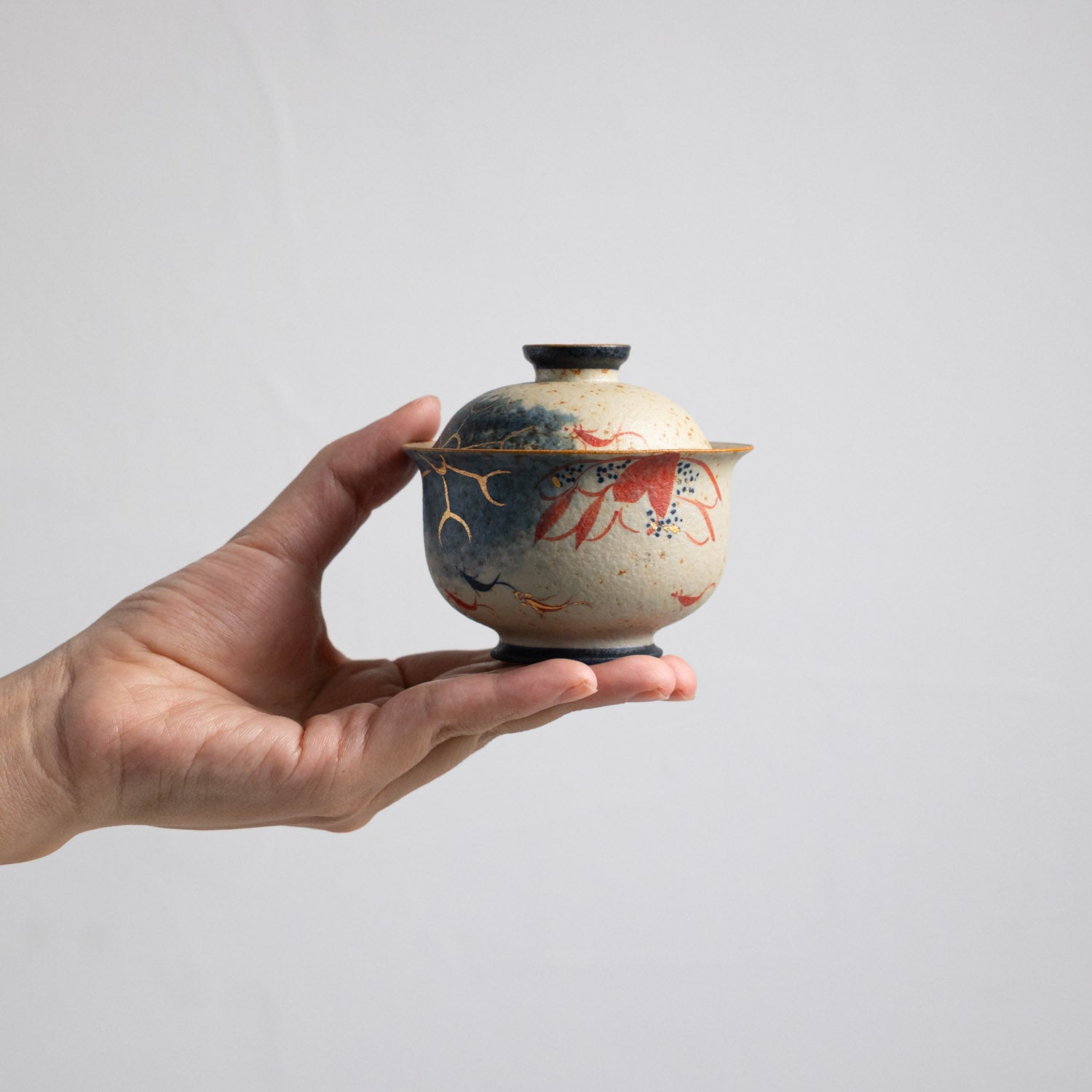 Flint red hand painted Gaiwan - Rouseclay