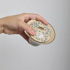 Hand-painted blue and white porcelain gaiwan with spring bud and moonlight design