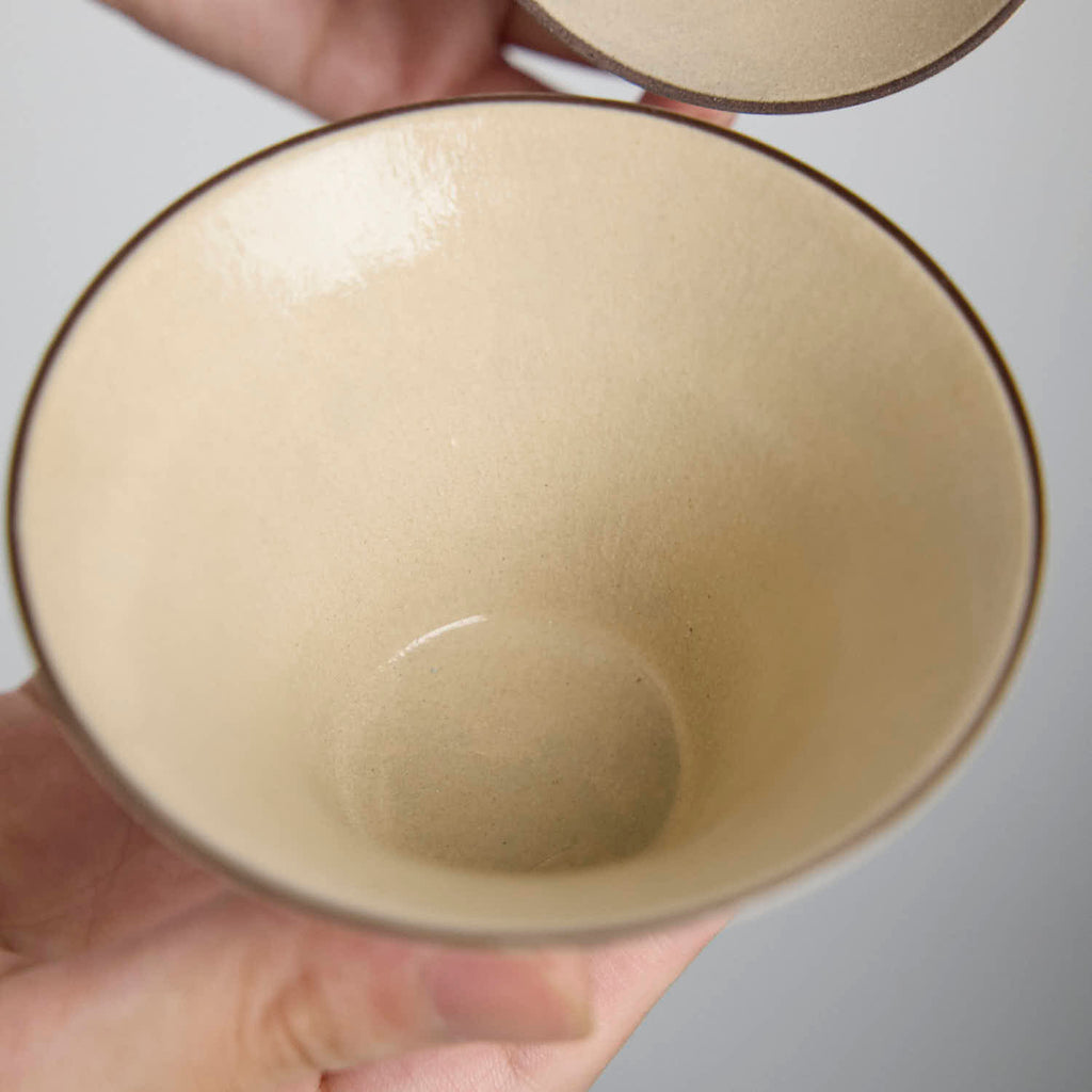 Hand-painted blue and white porcelain gaiwan with spring bud and moonlight design