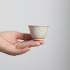 One-of-a-kind Ou Kiln cup with irregular crackle glaze texture