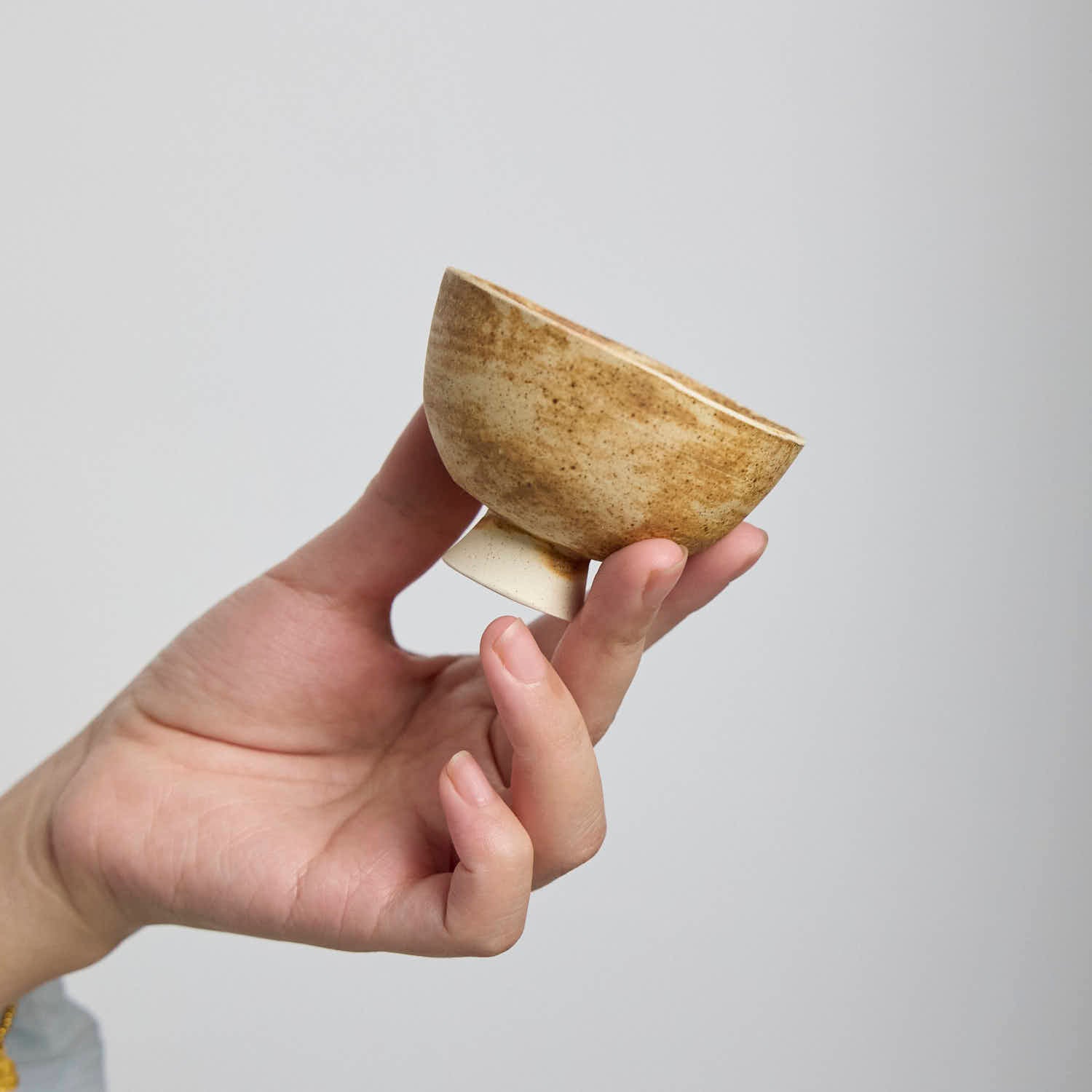 OOAK Earth Brown Footed Teacup #M157 - Rouseclay