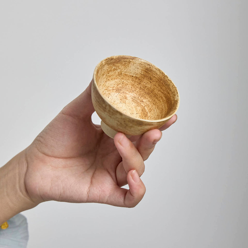 OOAK Earth Brown Footed Teacup #M157 - Rouseclay