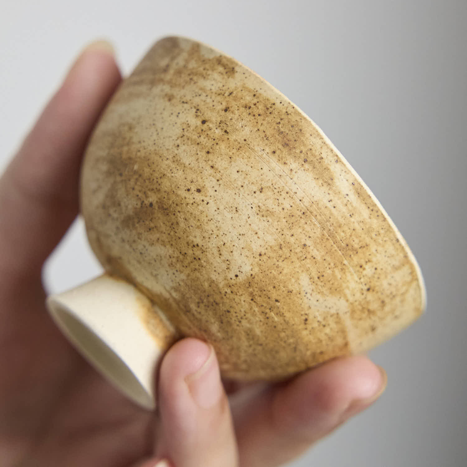 OOAK Earth Brown Footed Teacup #M157 - Rouseclay