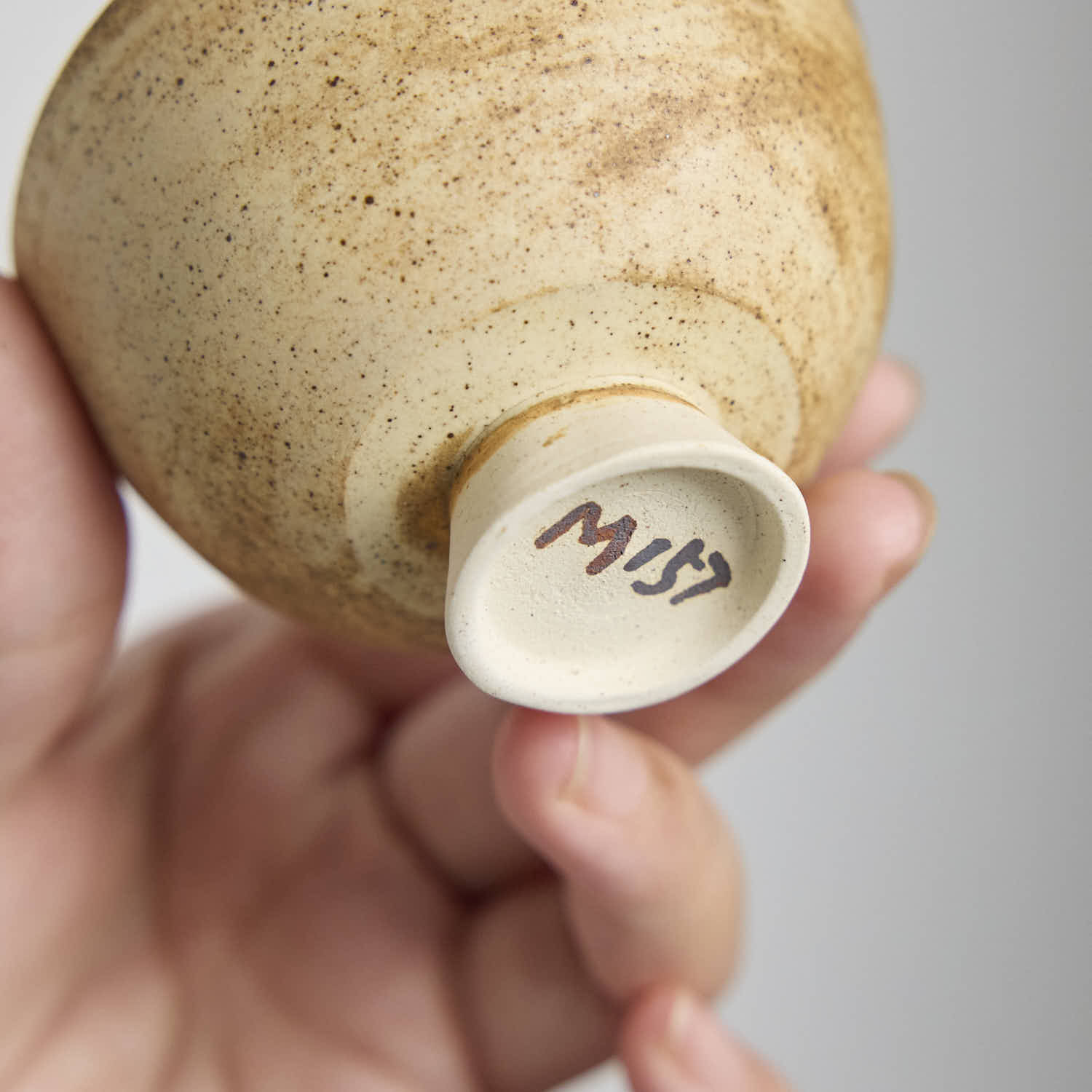 OOAK Earth Brown Footed Teacup #M157 - Rouseclay