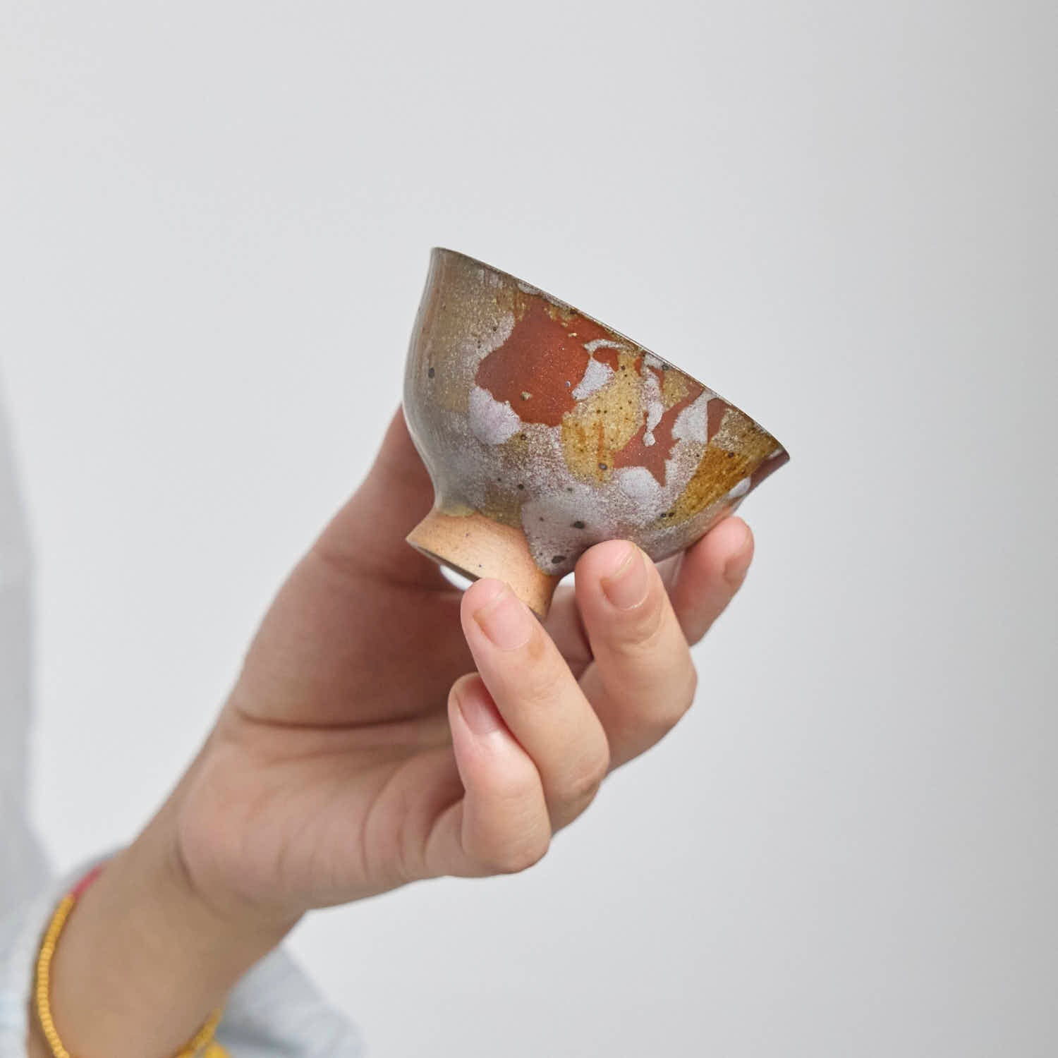 OOAK Rust Red Footed Teacup #75Cu3 - Rouseclay