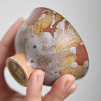 OOAK Rust Red Footed Teacup #75Cu3 - Rouseclay