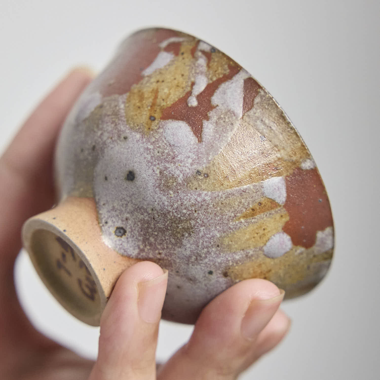 OOAK Rust Red Footed Teacup #75Cu3 - Rouseclay