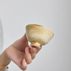 OOAK Sand Beige Footed Teacup #ZR10 - Rouseclay