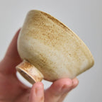 OOAK Sand Beige Footed Teacup #ZR10 - Rouseclay