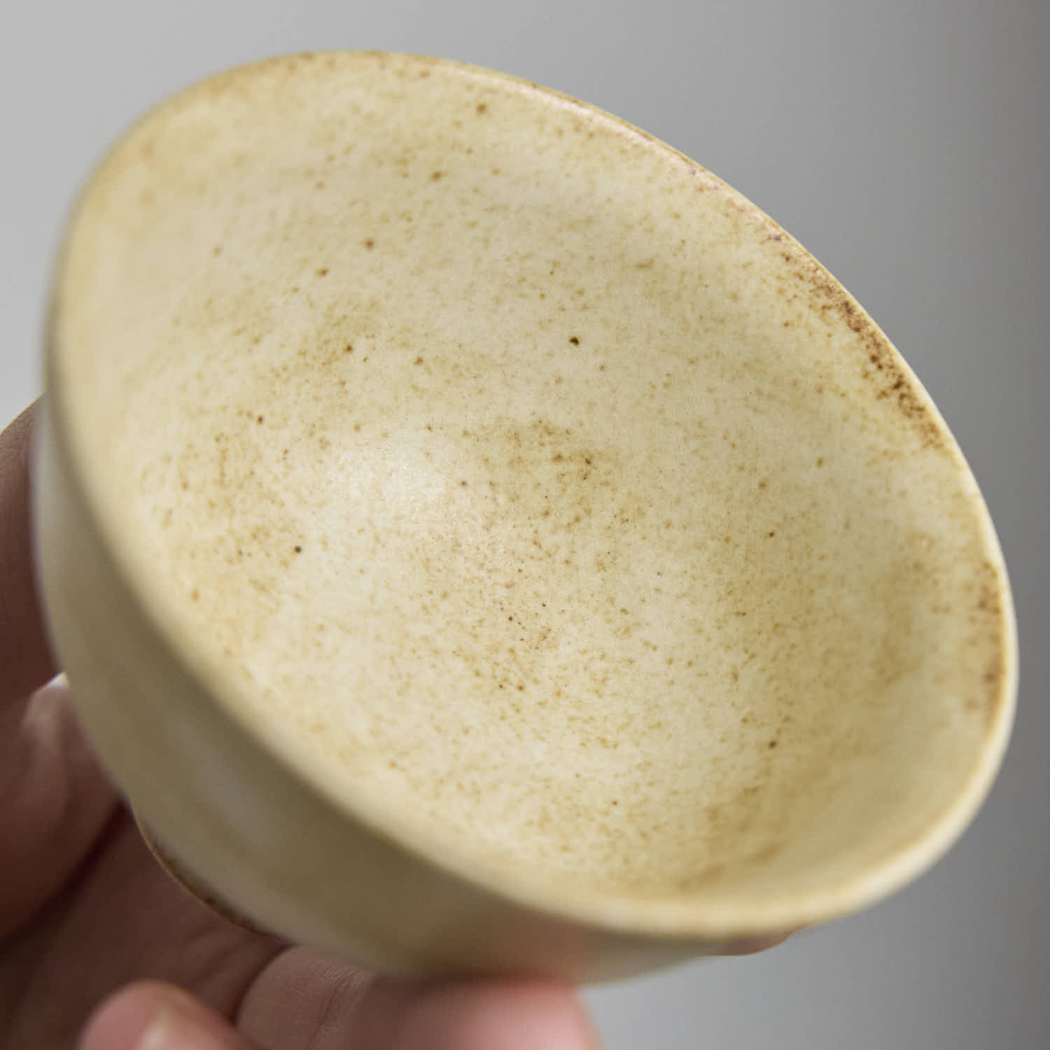 OOAK Sand Beige Footed Teacup #ZR10 - Rouseclay