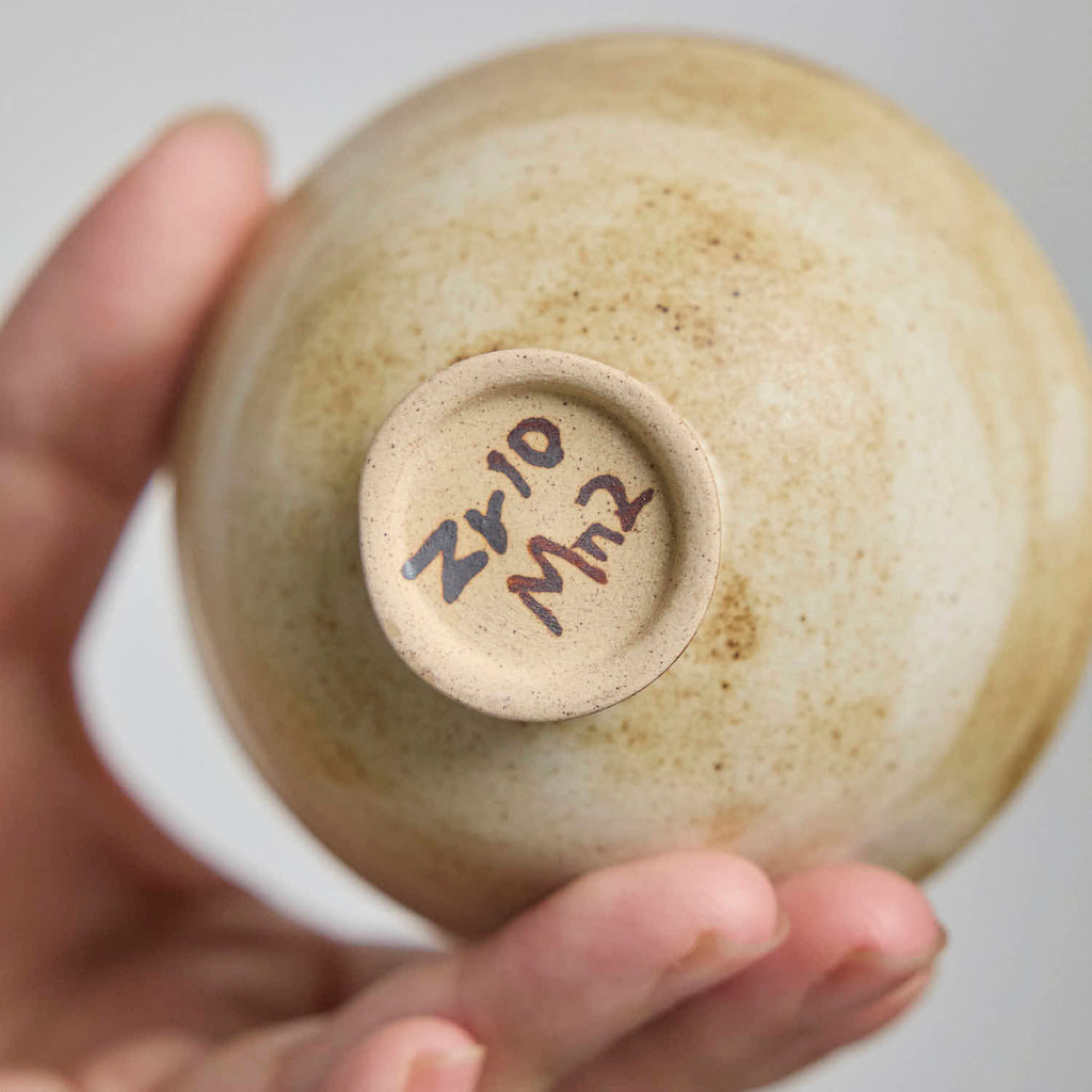 OOAK Sand Beige Footed Teacup #ZR10 - Rouseclay