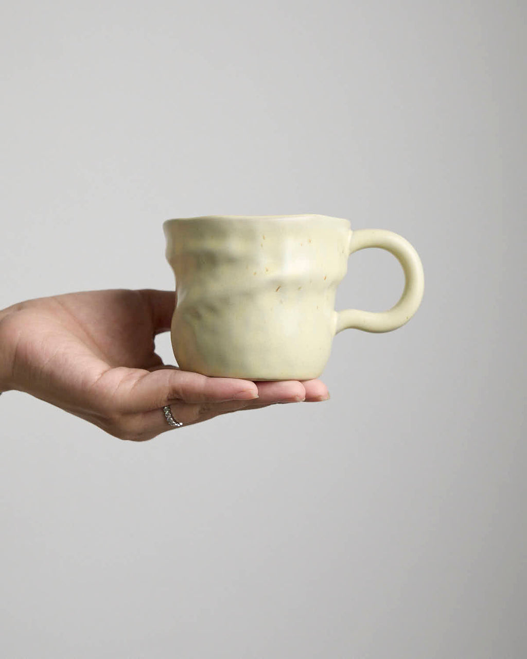 日用餐厨日式复古侘寂风咖啡杯不规则手作粗陶杯拿铁拉花下午茶杯 - Rouseclay