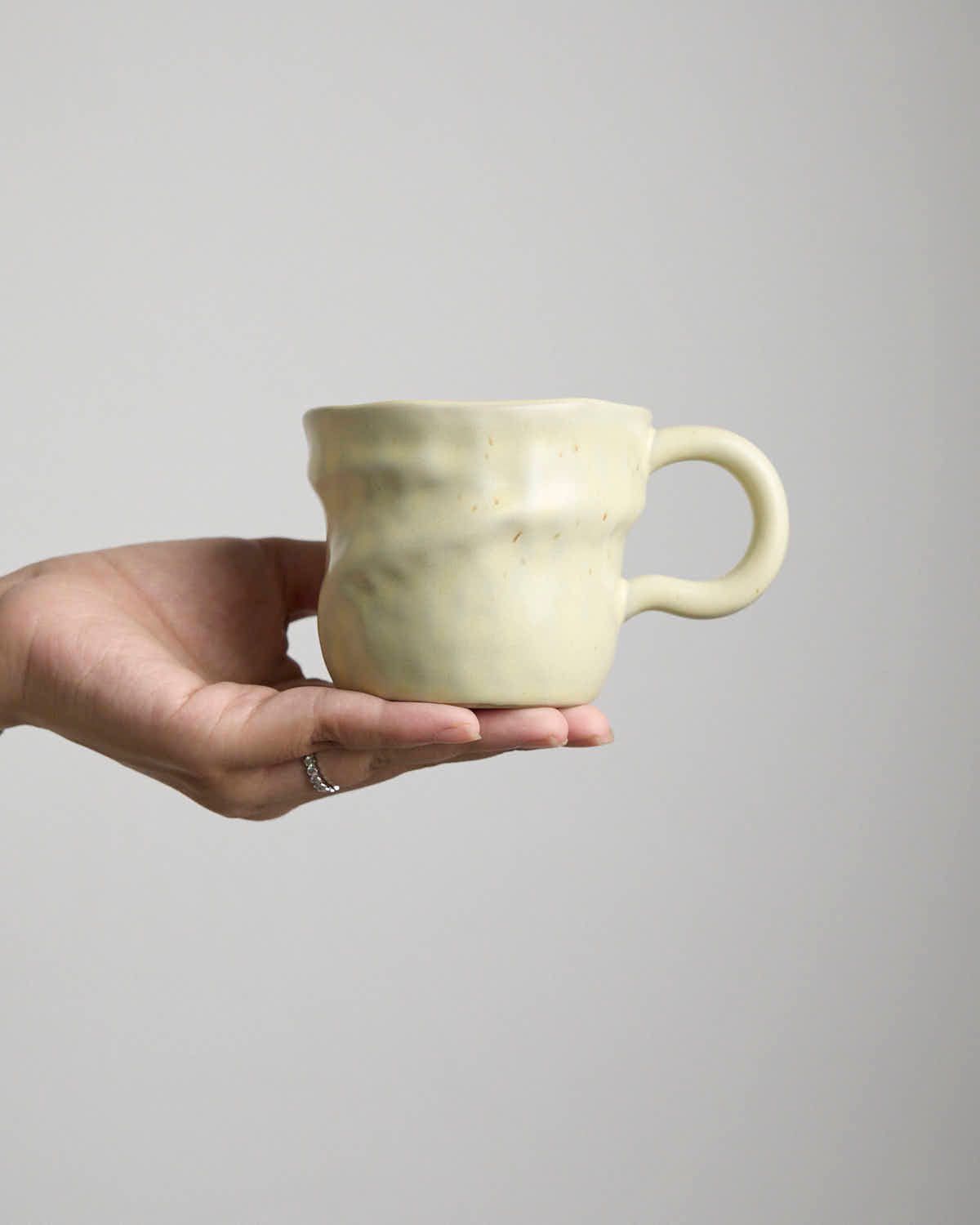 日用餐厨日式复古侘寂风咖啡杯不规则手作粗陶杯拿铁拉花下午茶杯 - Rouseclay