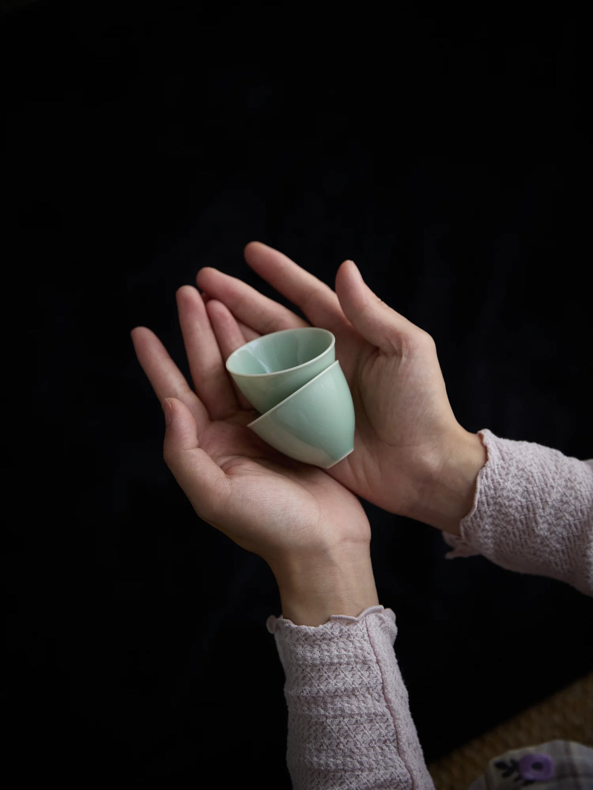 Ou Ware JiXin Celadon Teacup – Handmade Chinese Gongfu Tea Cup