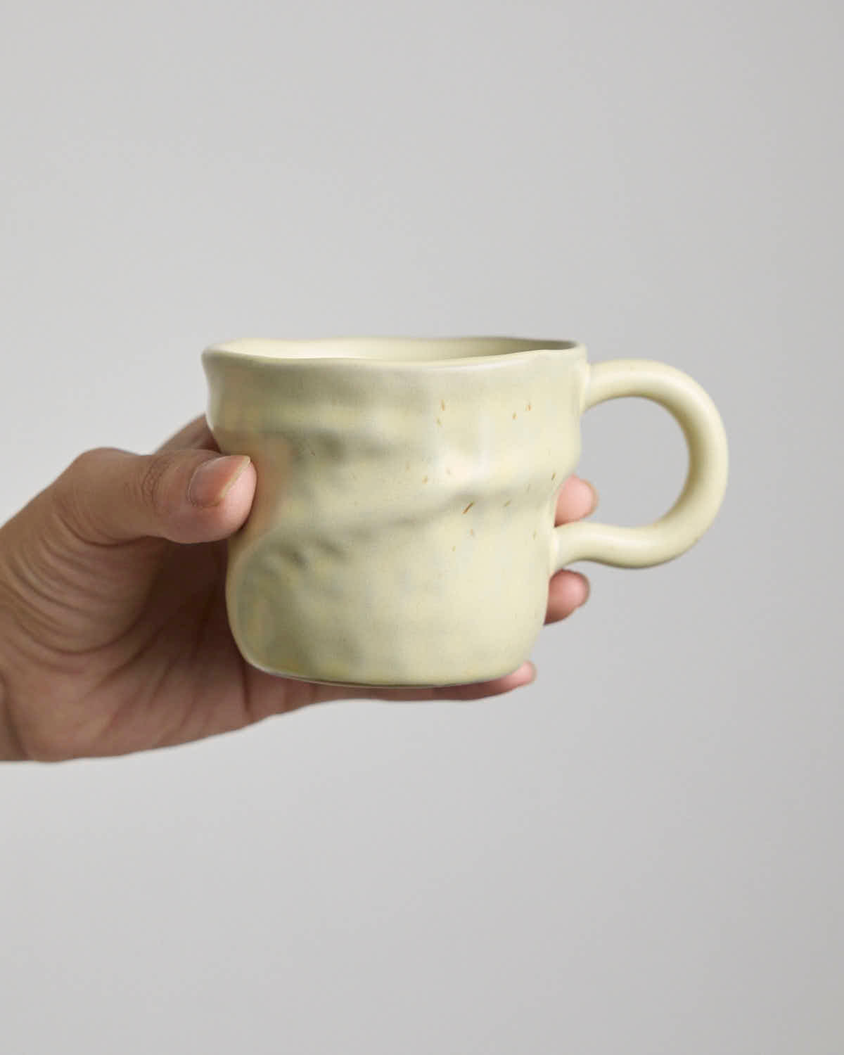 日用餐厨日式复古侘寂风咖啡杯不规则手作粗陶杯拿铁拉花下午茶杯 - Rouseclay