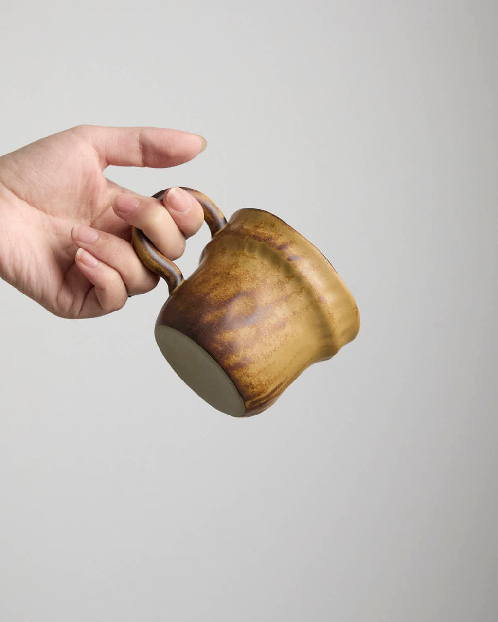 日用餐厨日式复古侘寂风咖啡杯不规则手作粗陶杯拿铁拉花下午茶杯 - Rouseclay