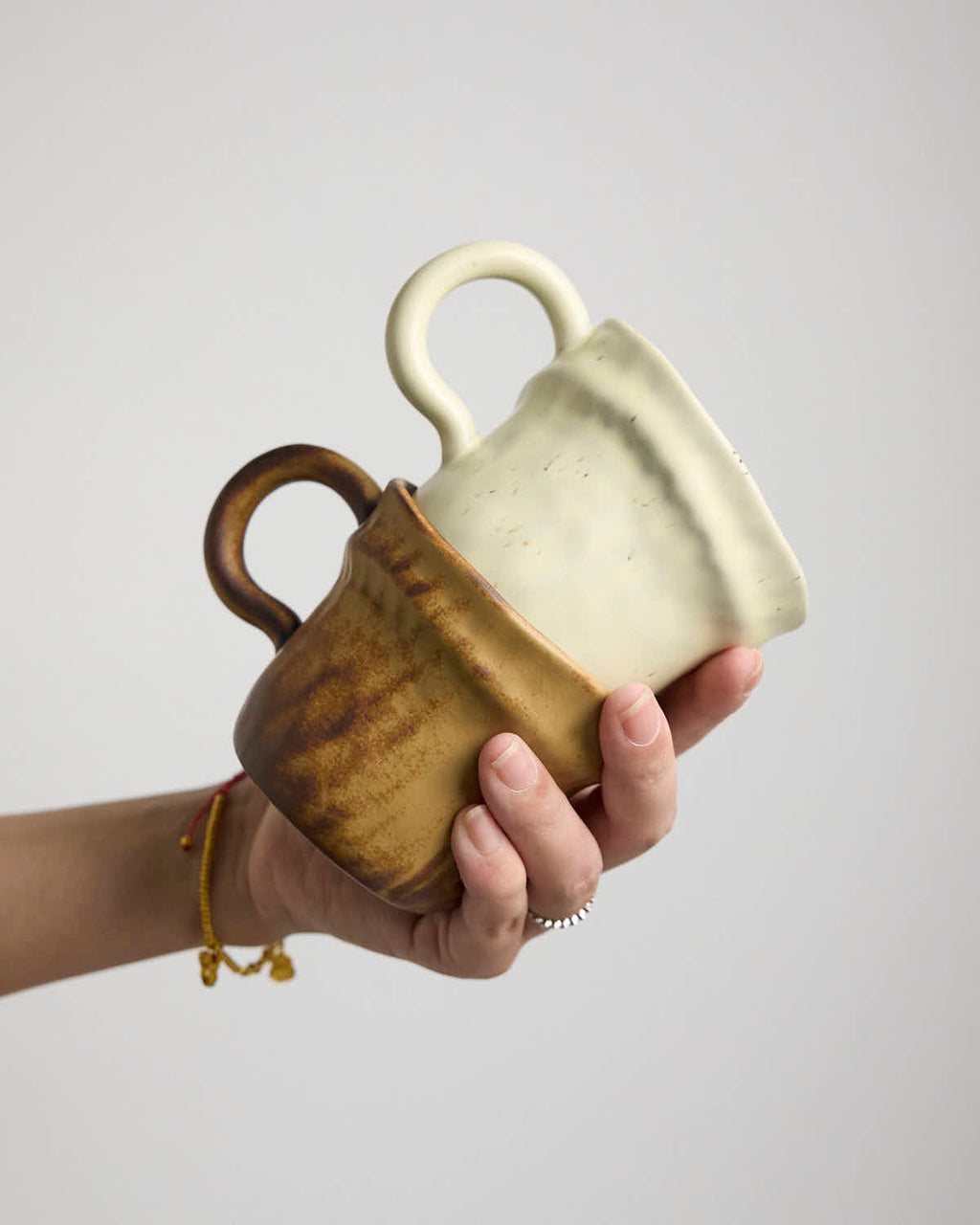 日用餐厨日式复古侘寂风咖啡杯不规则手作粗陶杯拿铁拉花下午茶杯 - Rouseclay