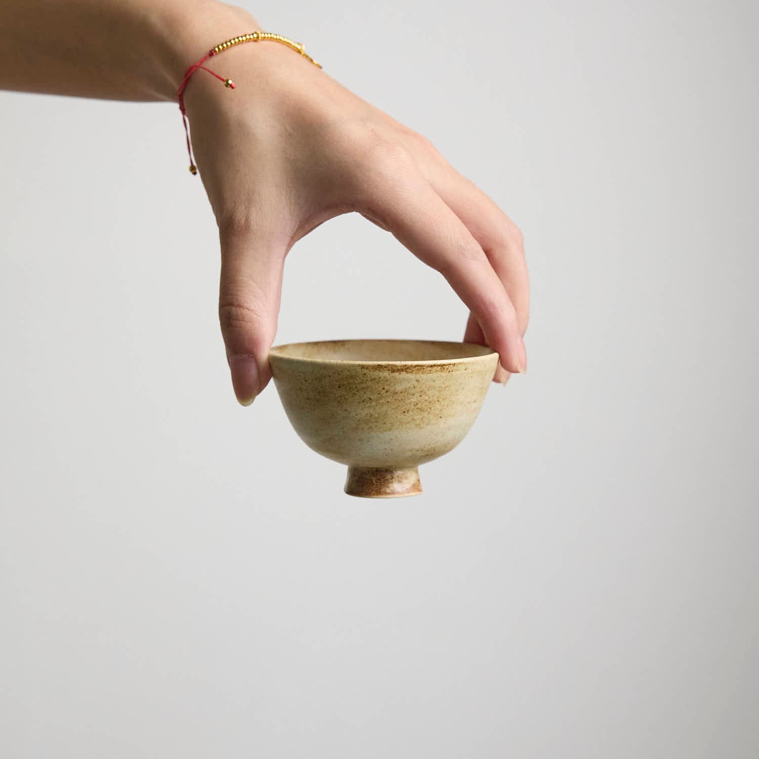 OOAK Sand Beige Footed Teacup #ZR10 - Rouseclay